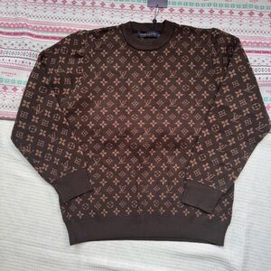 Louis Vuitton Monogram Crew Neck Pullover Sweater Brown